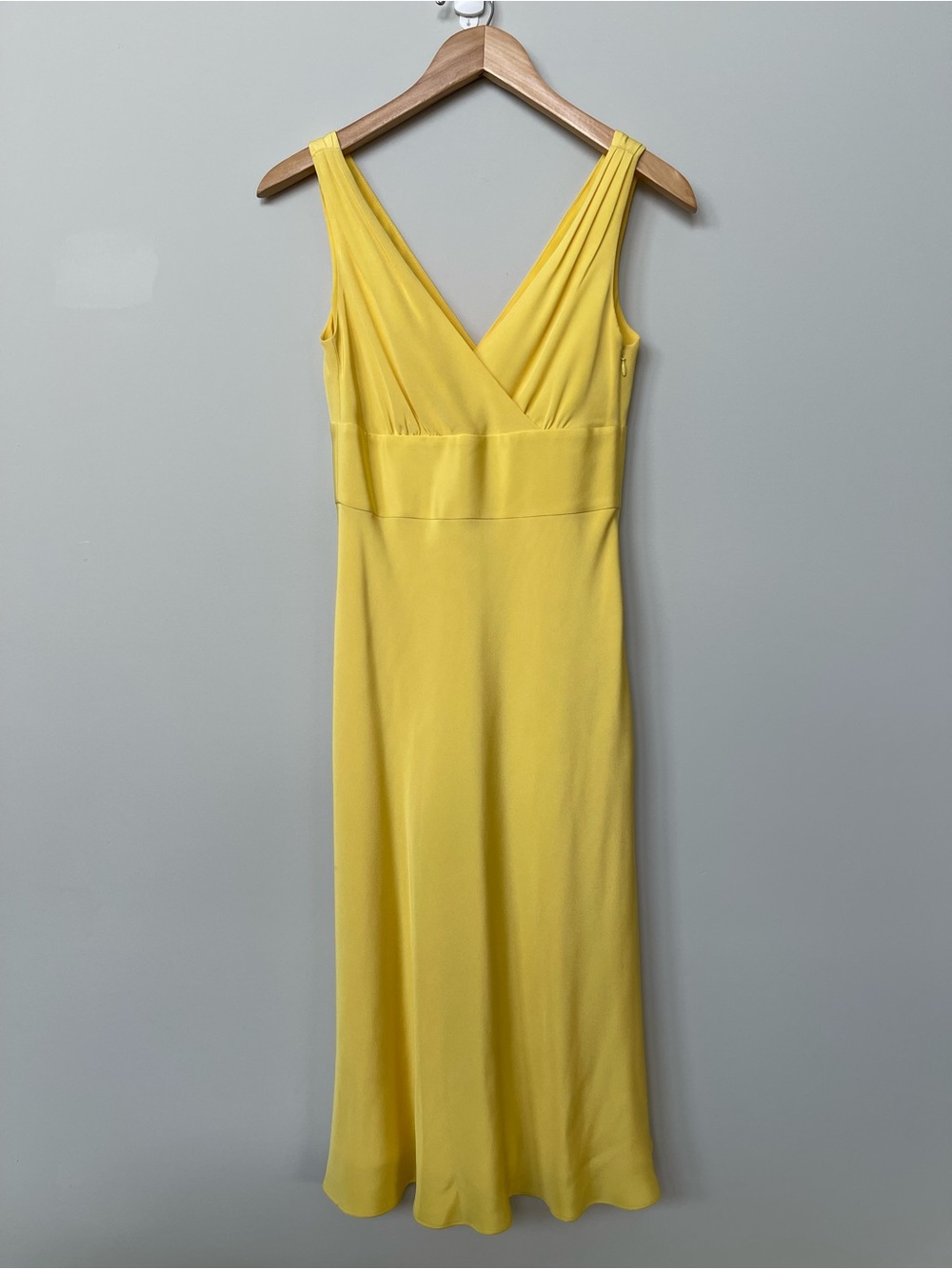 J. Crew Bright Yellow V-Neck Sleeveless Midi Dress